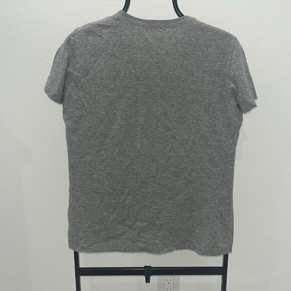 Nike Women's LG Slim Fit Crew Neck Gray Yellow Swoosh Graphic T-shirt - Picture 2 of 4